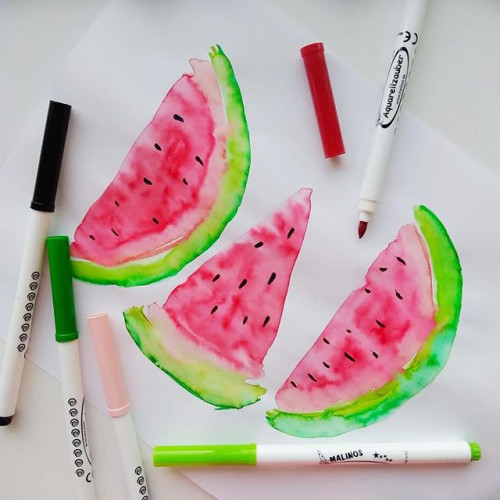 Акварельные фломастеры MALINOS Aquarellzauber на водной основе 12 шт - изображение 6