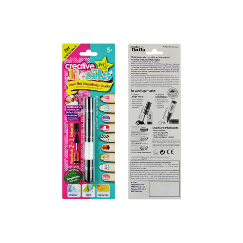 Детский лак-карандаш для ногтей Malinos Creative Nails на водной основе (2 цвета чёрний + белый)