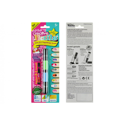 Детский лак-карандаш для ногтей Malinos Creative Nails на водной основе (2 цвета зелёный + голубой)
