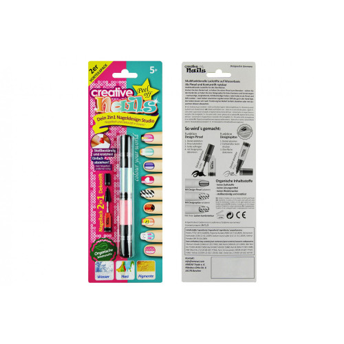 Детский лак-карандаш для ногтей Malinos Creative Nails на водной основе (2 цвета бирюзовый + розовый)
