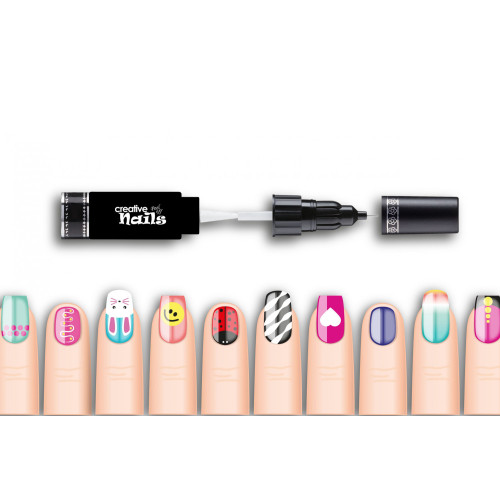 Детский лак-карандаш для ногтей Malinos Creative Nails на водной основе (2 цвета Белый + Розовый) - изображение 2