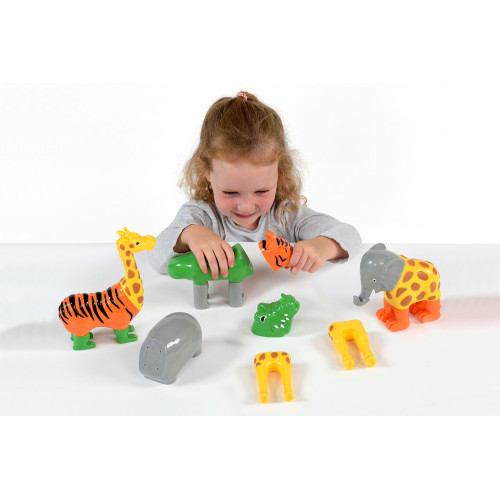 Пазл 3D детский магнитные животные POPULAR Playthings Mix or Match (тигр, крокодил, слон, жираф) - изображение 2