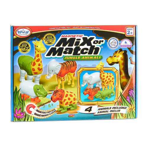 Пазл 3D детский магнитные животные POPULAR Playthings Mix or Match (тигр, крокодил, слон, жираф) - изображение 8
