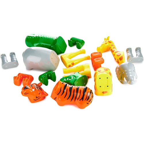 Пазл 3D детский магнитные животные POPULAR Playthings Mix or Match (тигр, крокодил, слон, жираф) - изображение 9