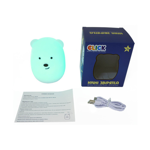 Детский ночник-игрушка Click "Hічні звірятка" Медведь 11 см - изображение 10