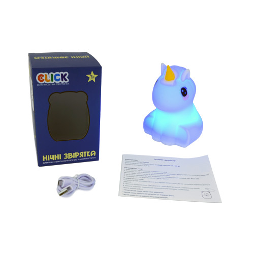 Детский ночник-игрушка Click "Hічні звірятка" Единорог 12 см - изображение 12