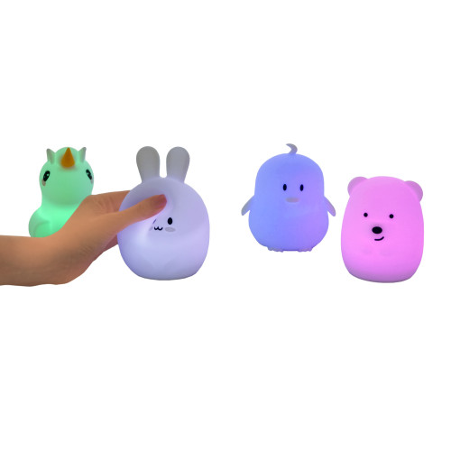 Детский ночник-игрушка Click "Hічні звірятка" Зайчик 14 см - изображение 8