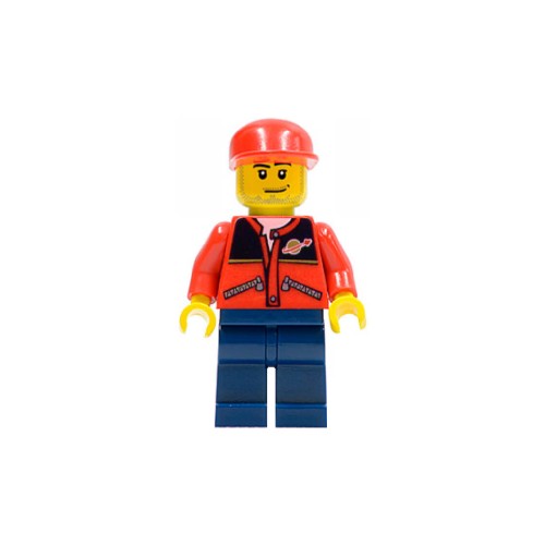Конструктор LEGO Red Jacket with Zipper Pockets and Classic Space Logo, Dark Blue Legs, Red Cap 1 деталей (cty0142-used)