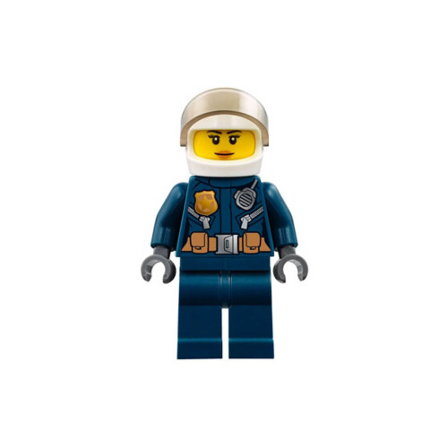 Конструктор LEGO Police - City Leather Jacket with Gold Badge and Utility Belt, White Helmet, Trans-Black Visor, Peach Lips Smirk 1 деталей (cty0702)