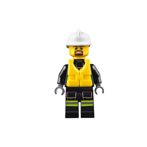 Конструктор LEGO Firefighter - White Fire Helmet, Brown Moustache 1 деталей (cty0649-used)