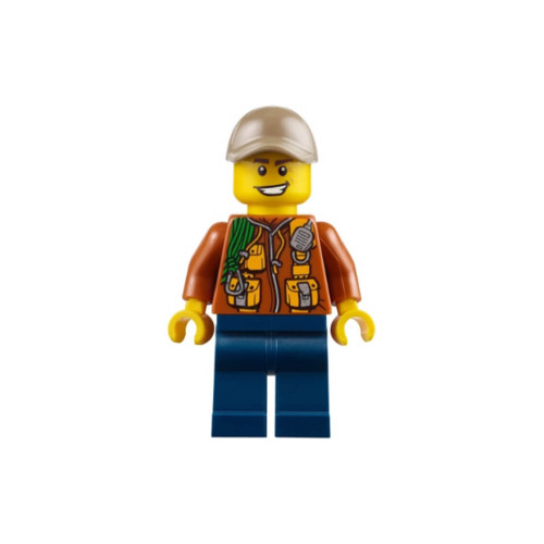 Конструктор LEGO City Jungle Explorer - Dark Orange Jacket with Pouches, Dark Blue Legs, Dark Tan Cap with Hole, Big Smile 1 деталей (hol109)
