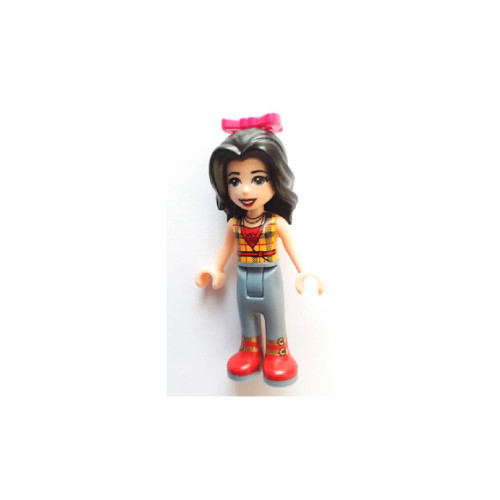 Конструктор LEGO Vicky, Trousers with Red Boots, Red Shirt with Bright Light Orange Top, Black Hair, Bow 1 деталей (frnd299)