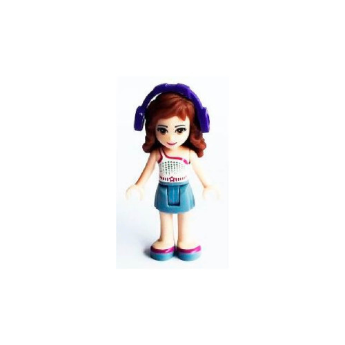 Конструктор LEGO Olivia, Sand Blue Skirt, White One Shoulder Top with Magenta Trim, Headphones 1 деталей (frnd109)