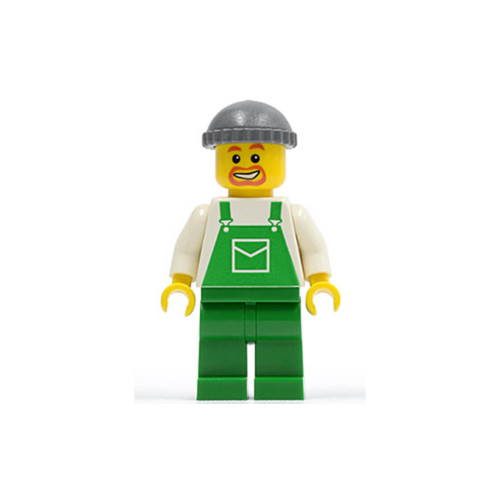Конструктор LEGO Overalls Green with Pocket, Green Legs, Dark Bluish Gray Knit Cap, Beard 1 деталей (ovr027)